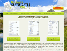 Tablet Screenshot of nzcertificatesonline.com
